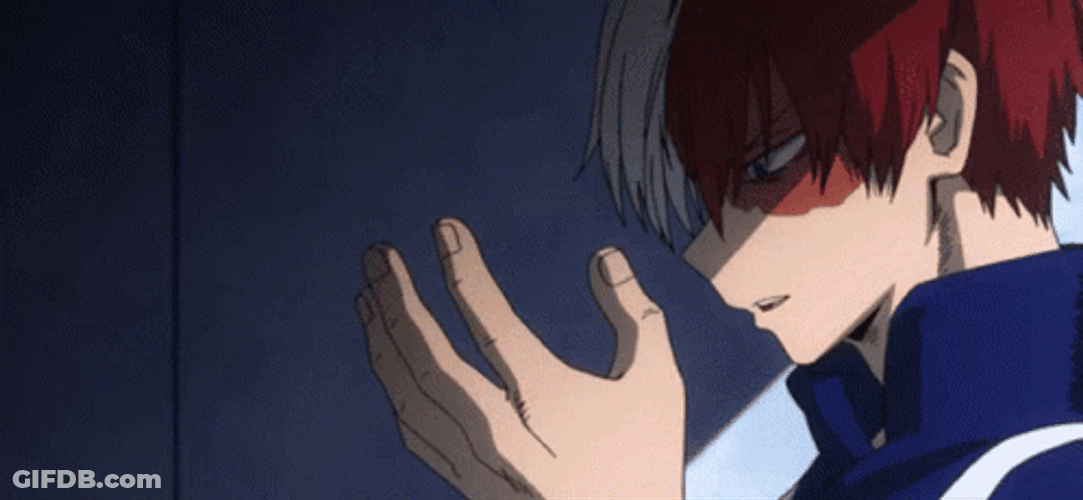 Shoto Todoroki Covering His Face GIF