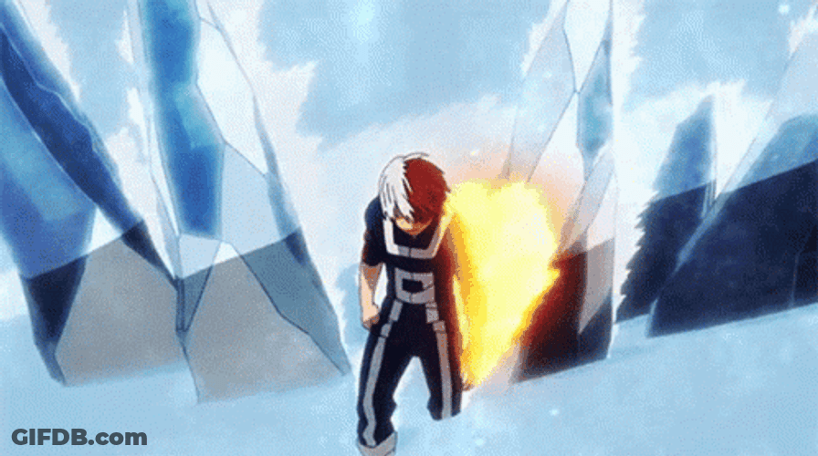 Shoto Todoroki Frozen Ice Attack GIF