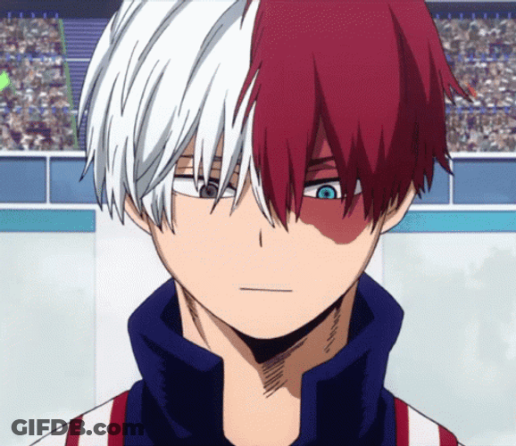 Shoto Todoroki Looking Down Then Up GIF