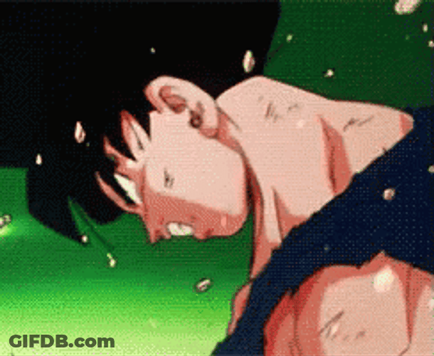 Shouting Goku Transformation GIF