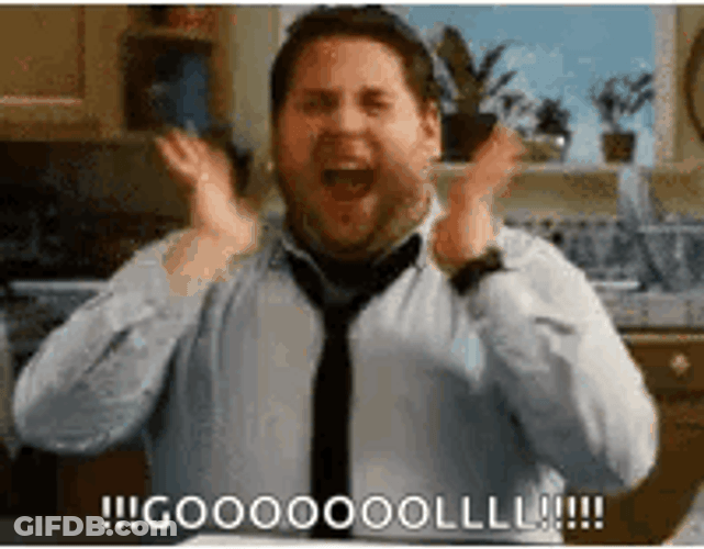 Shouting Jonah Hill Gol Work Anniversary Meme GIF