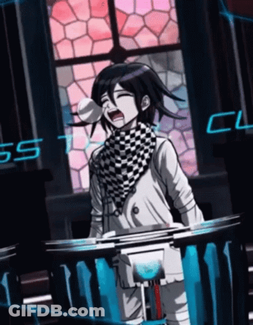 Shouting Kokichi GIF