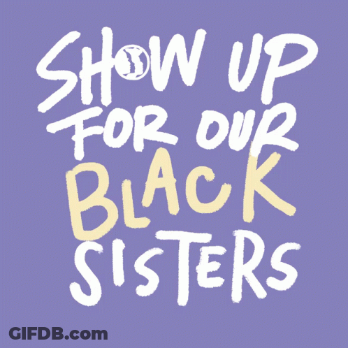 Show Up For Our Queer Sisters Purple Background GIF