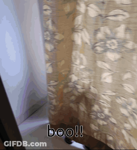 Shower Curtain Saying Boo GIF