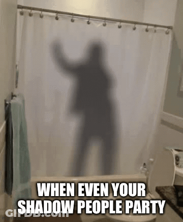 Shower Curtain With Man Shadow Behind GIF