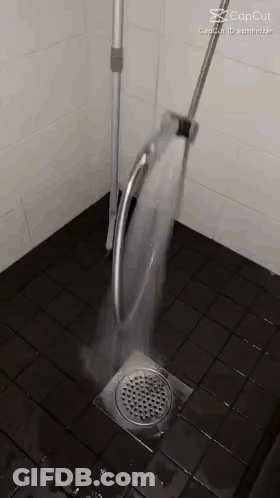 Shower Head Turned On With Water GIF