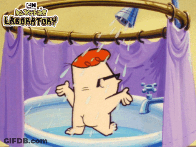Showering Dexters Laboratory GIF