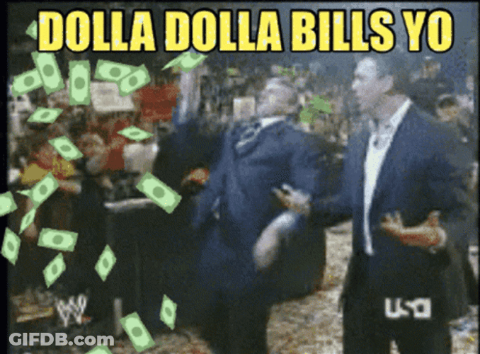 Showering Dollar Bill While Walking GIF