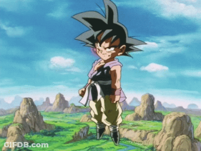Showing Baby Goku Power GIF