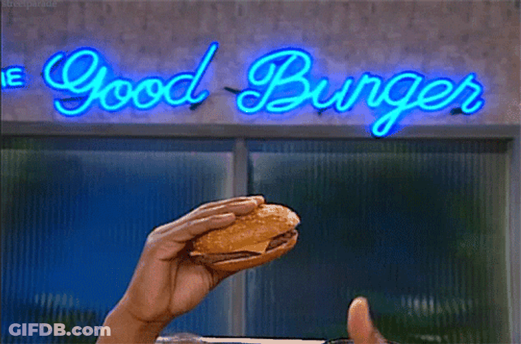 Showing Burger And Thumbs Up GIF