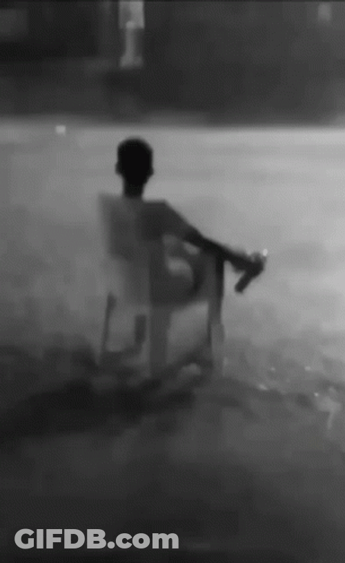 Showing Sadness Alone In Storm GIF
