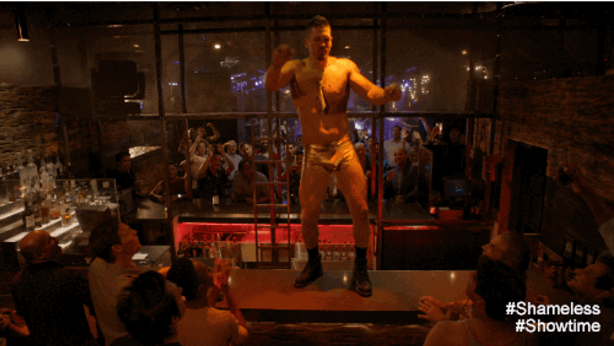 Showtime Steve Howey Dancing Top Table GIF