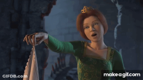 Shrek And Fiona Standing In Castle GIF