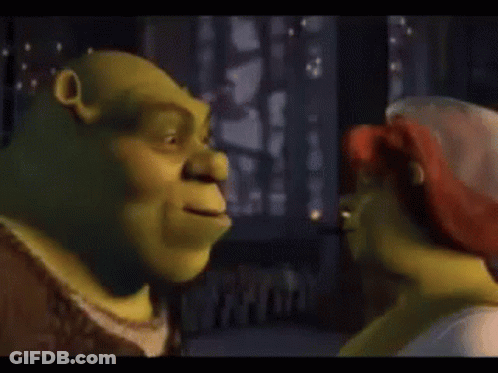 Shrek And Woman Kissing GIF