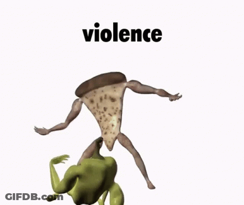 Shrek Attacked By Pizza With Arms And Legs GIF