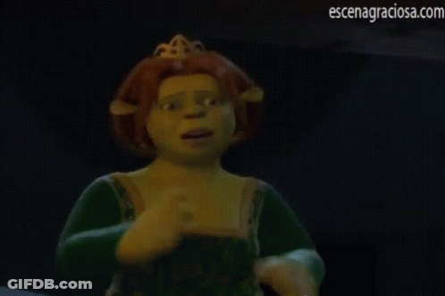 Shrek Cartoon Character In Green Dress And Tiara GIF