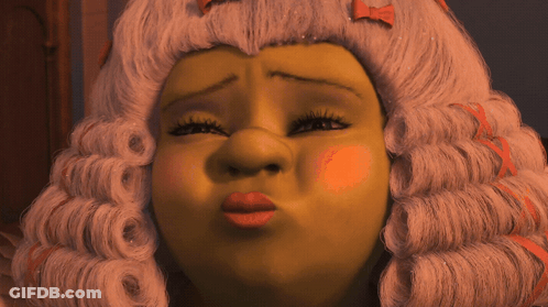Shrek Close Up Wearing Pink Wig GIF