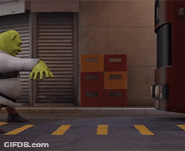 Shrek Crosses Street GIF