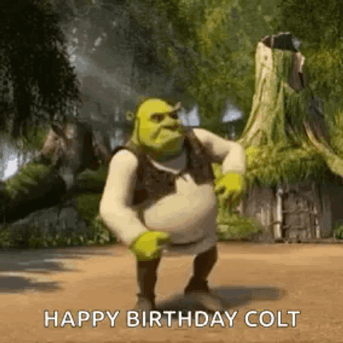 Shrek Dancing Happy Birthday Message GIF