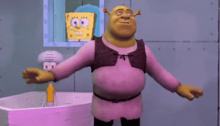 Shrek Dancing Shrinking Head Loop GIF