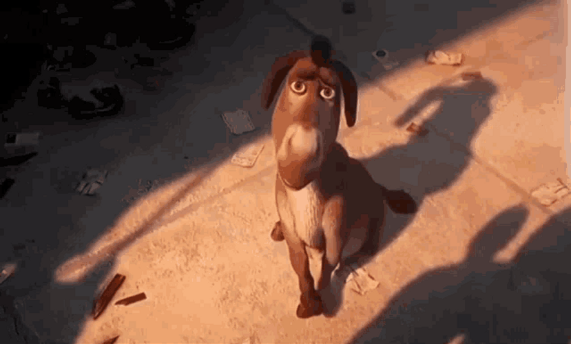 Shrek Donkey Awkward Smile Trying To Be Cute GIF