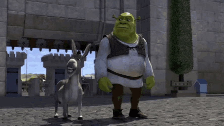 Shrek Donkey It’s Quiet Duloc Empty GIF