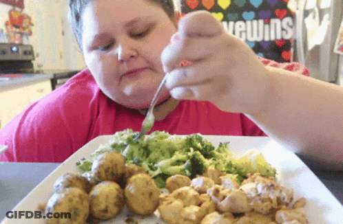Shrek Eating Waffle Cones Saying Get In My Belly GIF