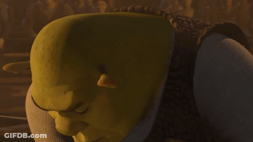 Shrek From The Animated Movie Shrek Looks At The Camera GIF
