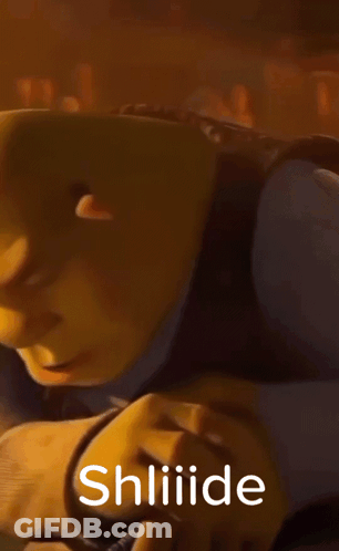 Shrek From The Movie Shrek Is Shown With The Word Shiiide Written Below Him GIF