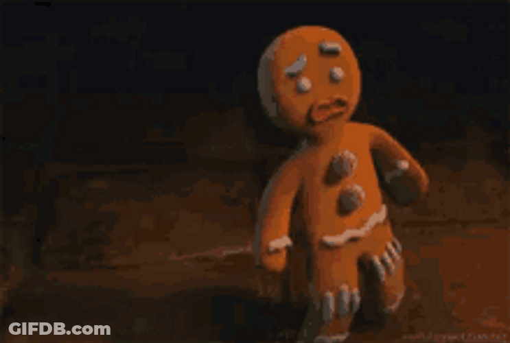 Shrek Ginger Bread Scary Surprise Funny Reaction GIF