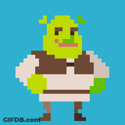Shrek Hip Thrust Dancing Pixel Art GIF