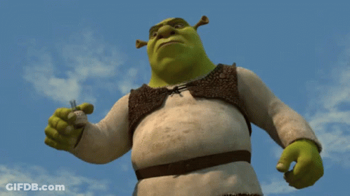 Shrek Holding Bottle Of Perfume GIF