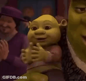 Shrek Holding Stuffed Shrek Doll GIF