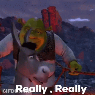 Shrek Holding Sword Saying Really Really GIF