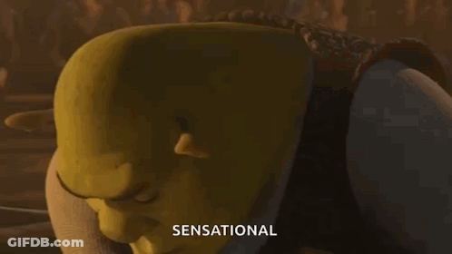 Shrek Holding Sword Says Sensational GIF