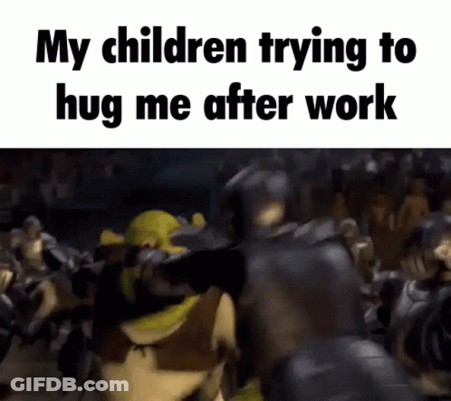 Shrek Hugged By Knights In Armor GIF