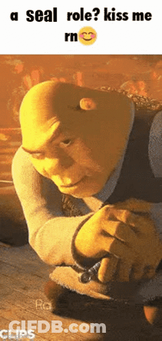 Shrek Kneeling Asking For Seal Role GIF