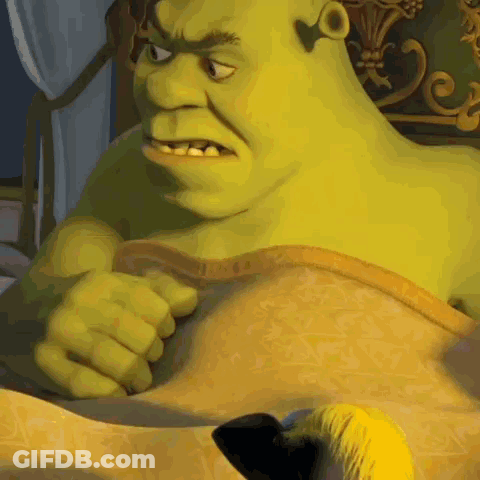 Shrek Laying In Bed With Blanket GIF