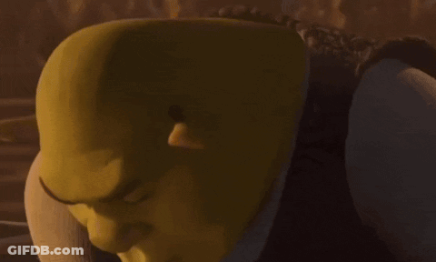 Shrek Looking Serious GIF