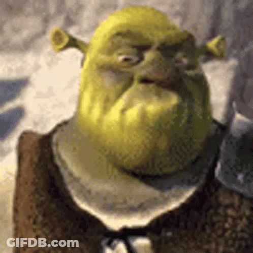 Shrek Making Funny Face In Snow GIF
