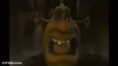 Shrek Making Funny Face With Open Mouth GIF