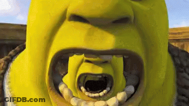 Shrek Making Funny Wide Mouth Face GIF