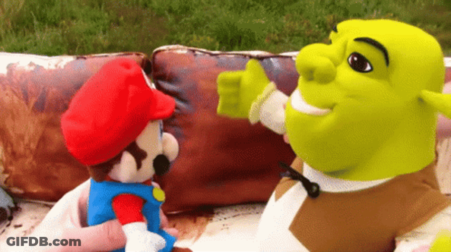 Shrek Mario Plush Toys GIF