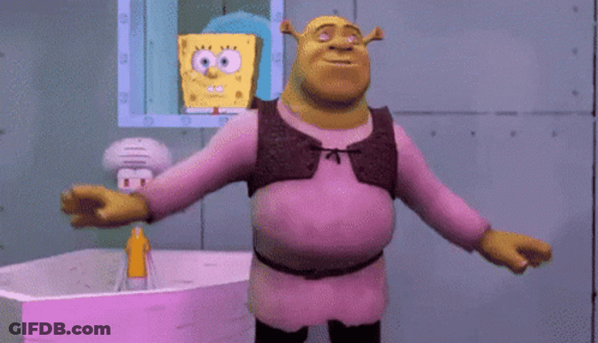 Shrek Meme Popping Head Dance SpongeBob Loop GIF