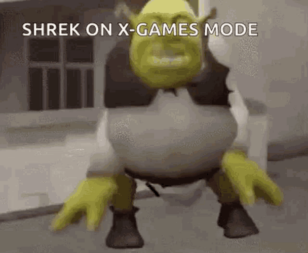 Shrek Meme Zombie Shake Dance X-Games Mode GIF