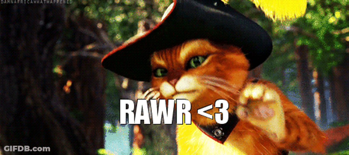 Shrek's Puss In Boots Cute Rawr GIF