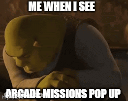 Shrek Saying Me When Arcade Missions Pop Up GIF