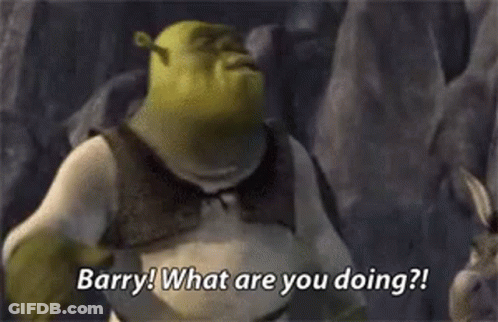 Shrek Says Barry What Are You Doing GIF