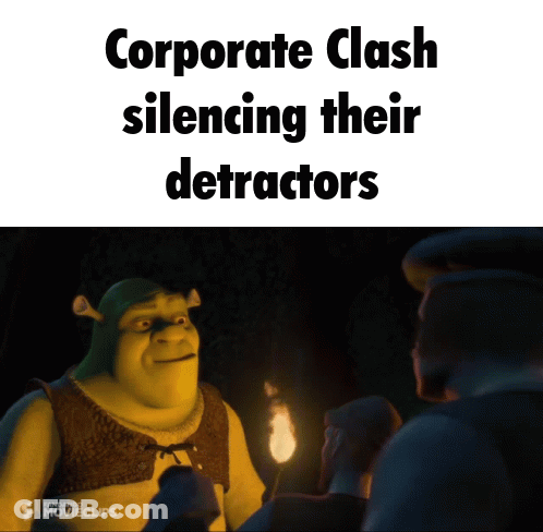 Shrek Says Corporate Clash Silencing Their Detractors In A Meme GIF