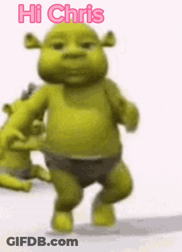 Shrek Says Hi Chris While Dancing GIF